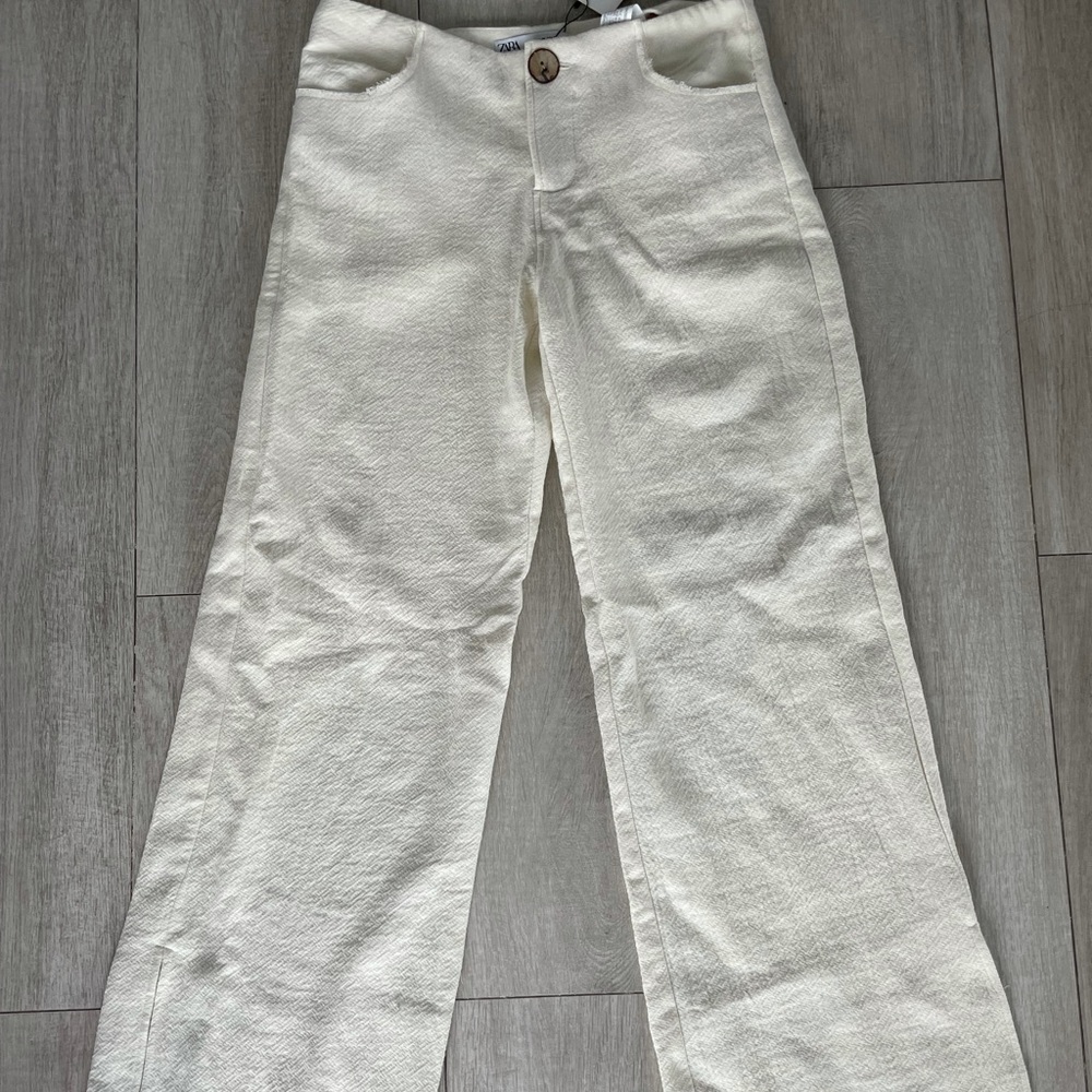 ZARA Cream Wide Leg Pants